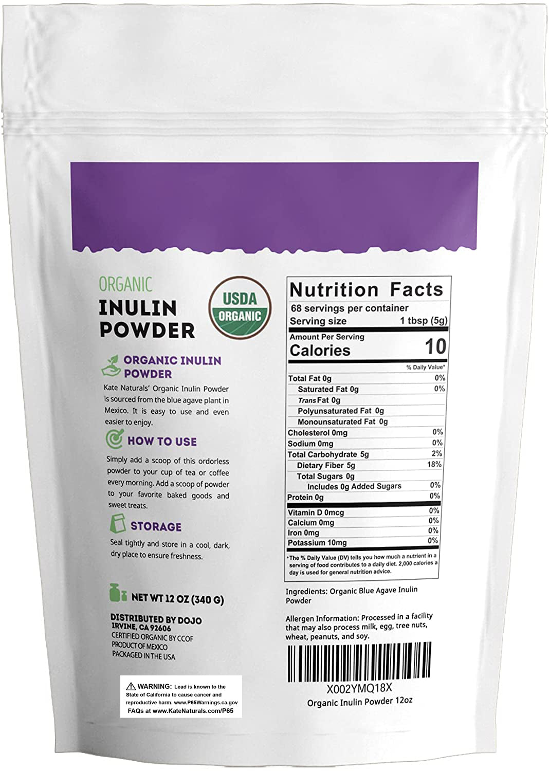Organic Inulin Powder (Blue Agave)