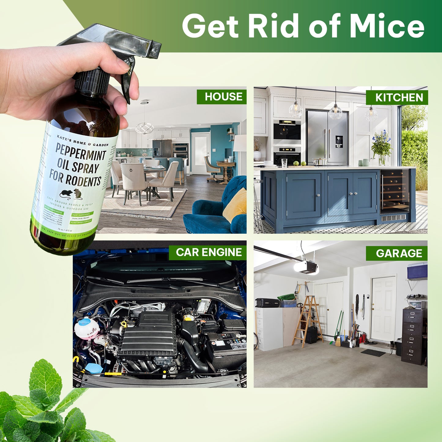 Rodent Repellent Spray with Peppermint Oil
