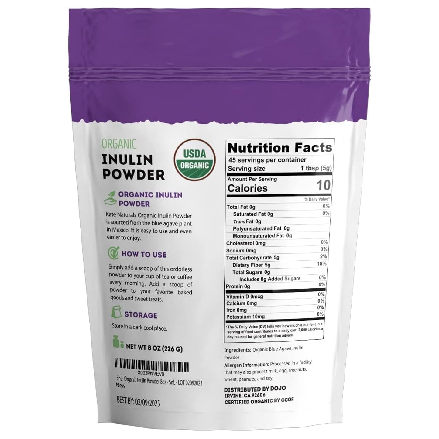 Organic Inulin Powder (Blue Agave)