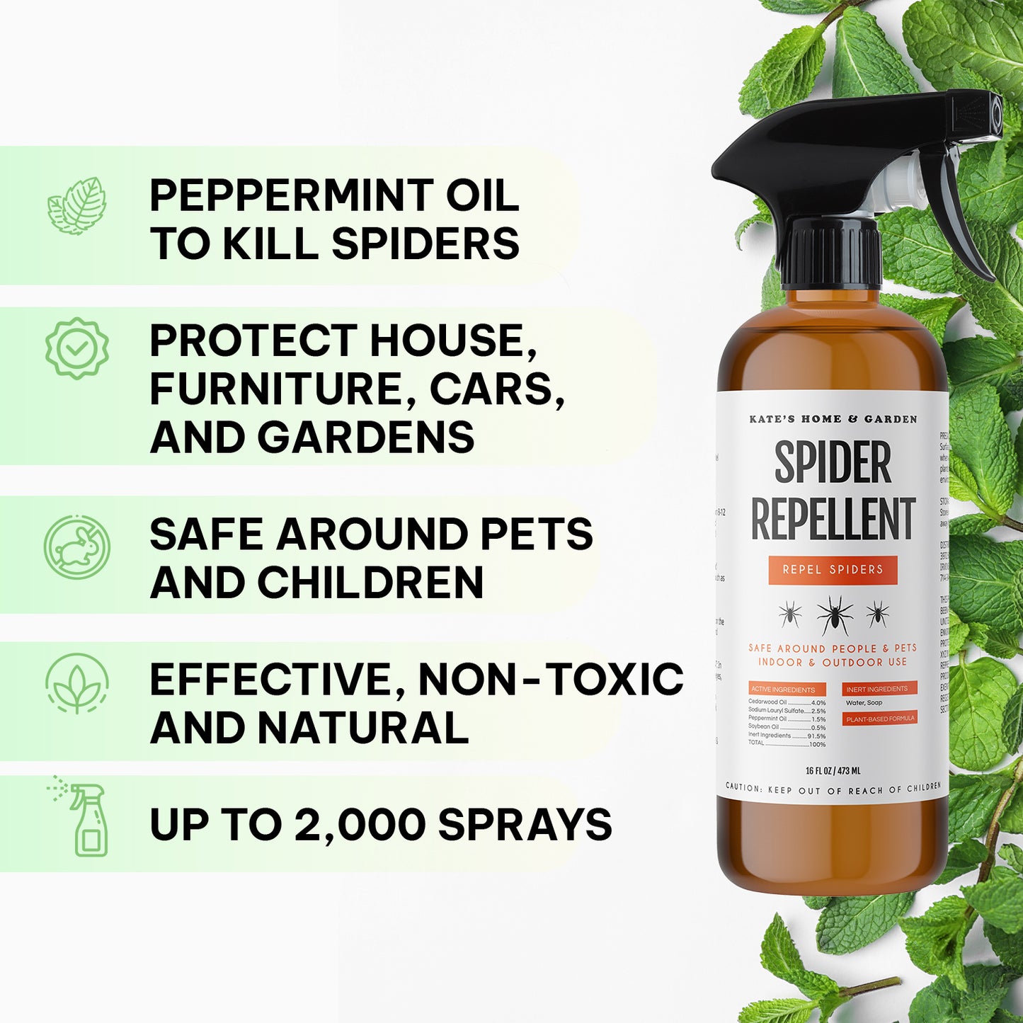 Spider Repellent with Peppermint Oil - 16oz