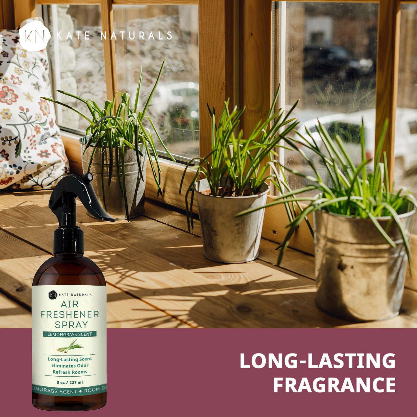 Air Freshener Spray Lemongrass Scent - Kate Naturals (8 fl oz)