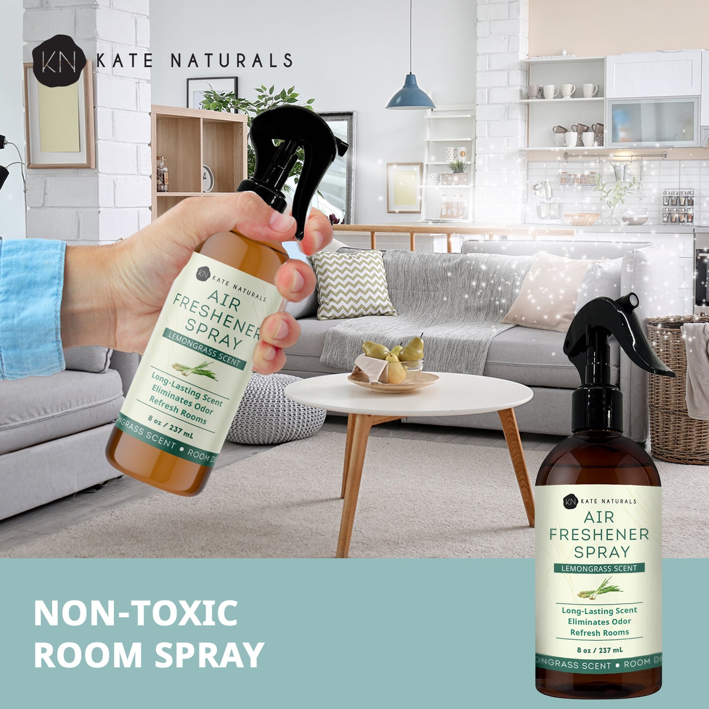 Air Freshener Spray Lemongrass Scent - Kate Naturals (8 fl oz)