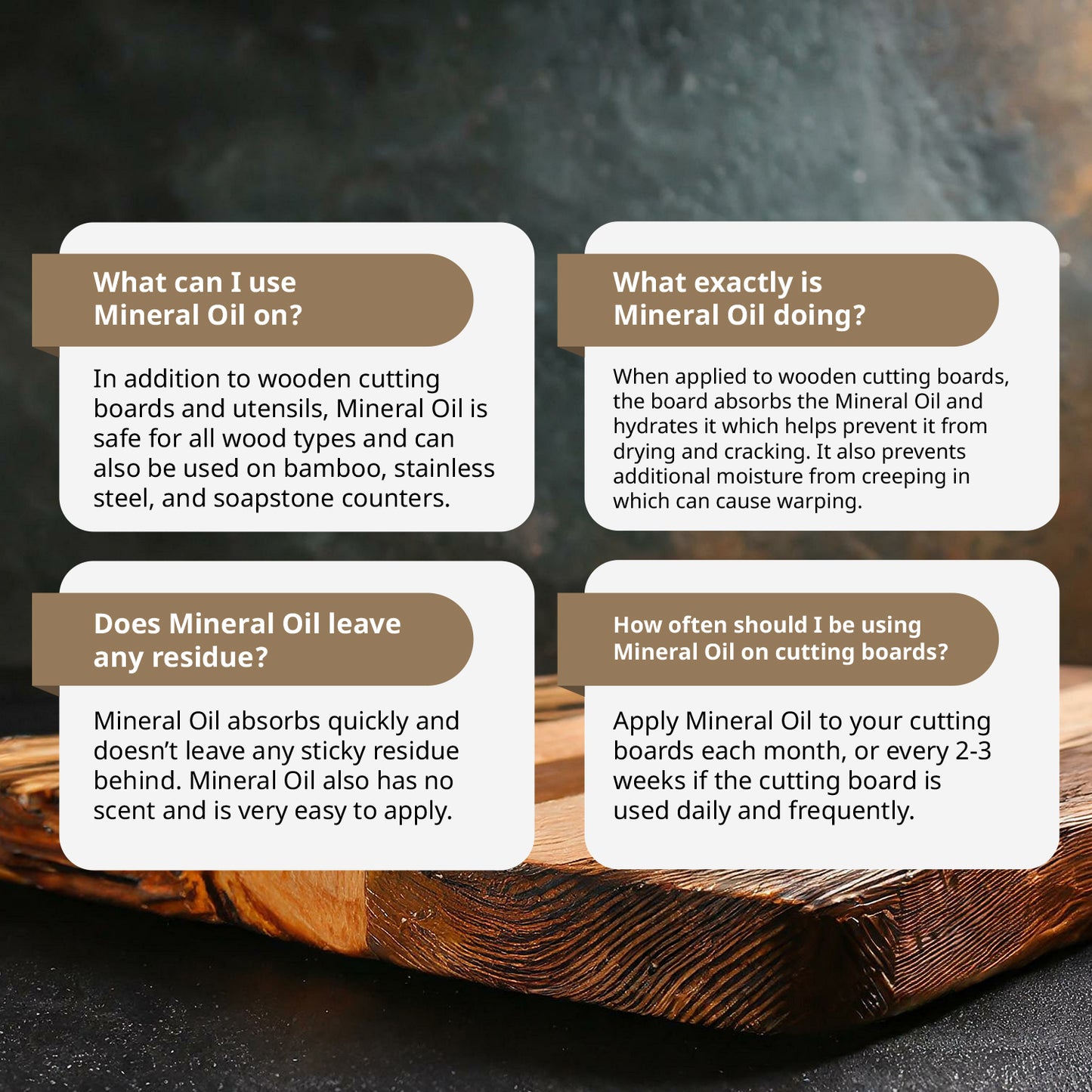 Mineral Oil for Cutting Board Oil (8oz) - Kate Naturals