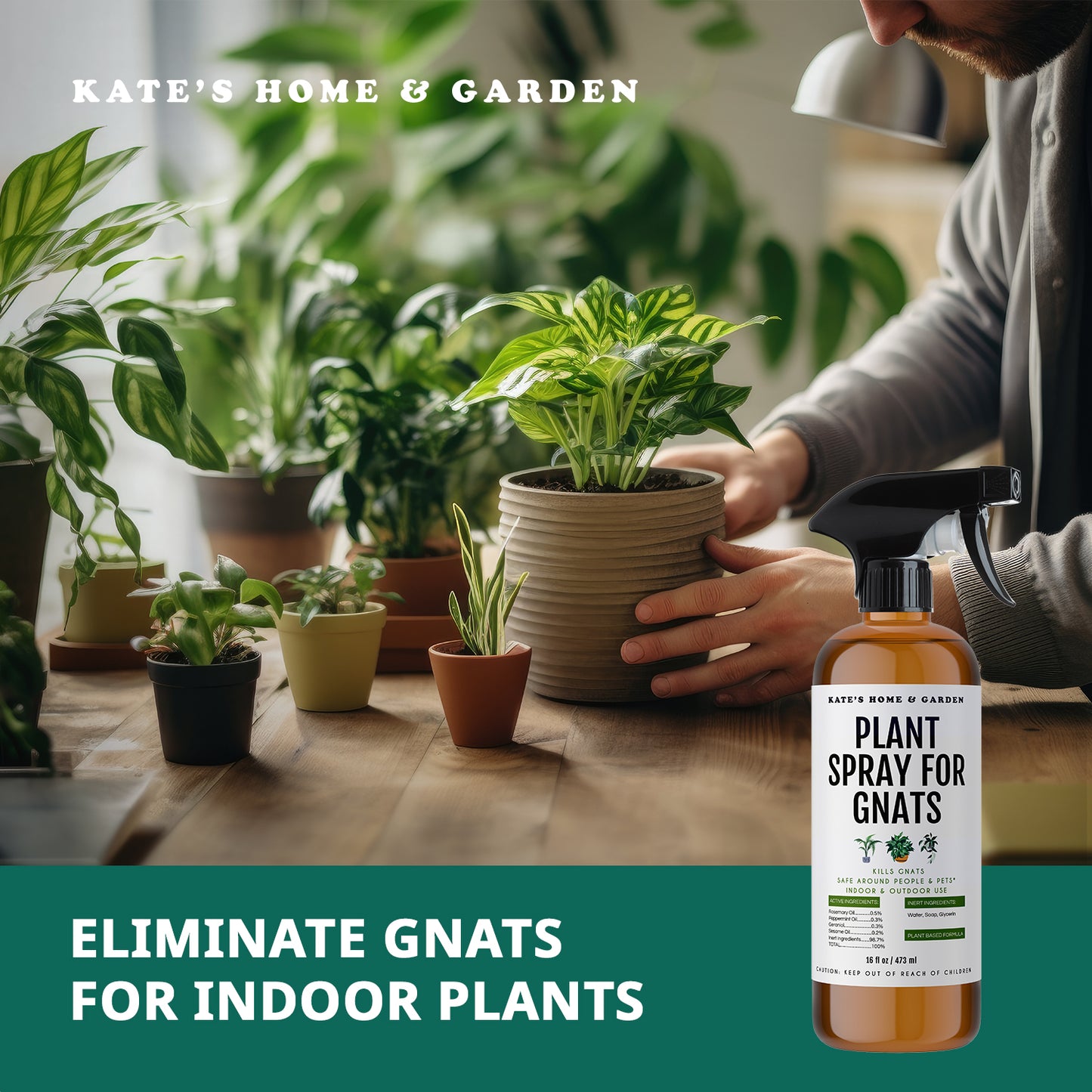 best gnat spray for indoor plants Plant Spray for Insects 16oz by Kate's Home & Garden – Kate Naturals
