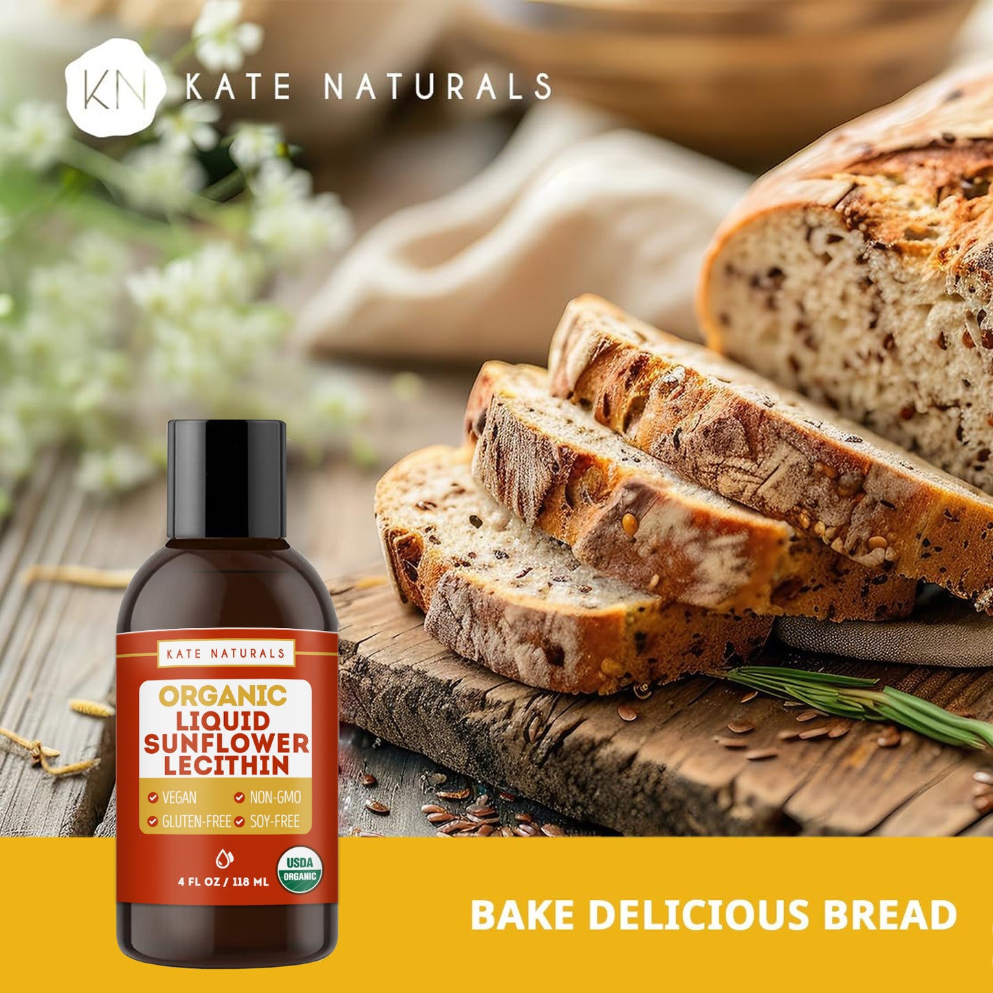 Kate Naturals Organic Sunflower Lecithin Liquid