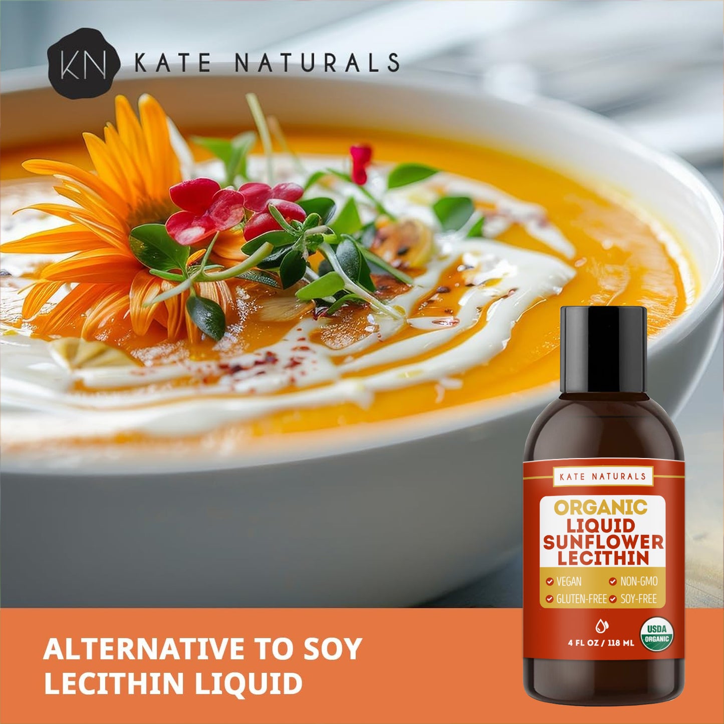 Kate Naturals Organic Sunflower Lecithin Liquid