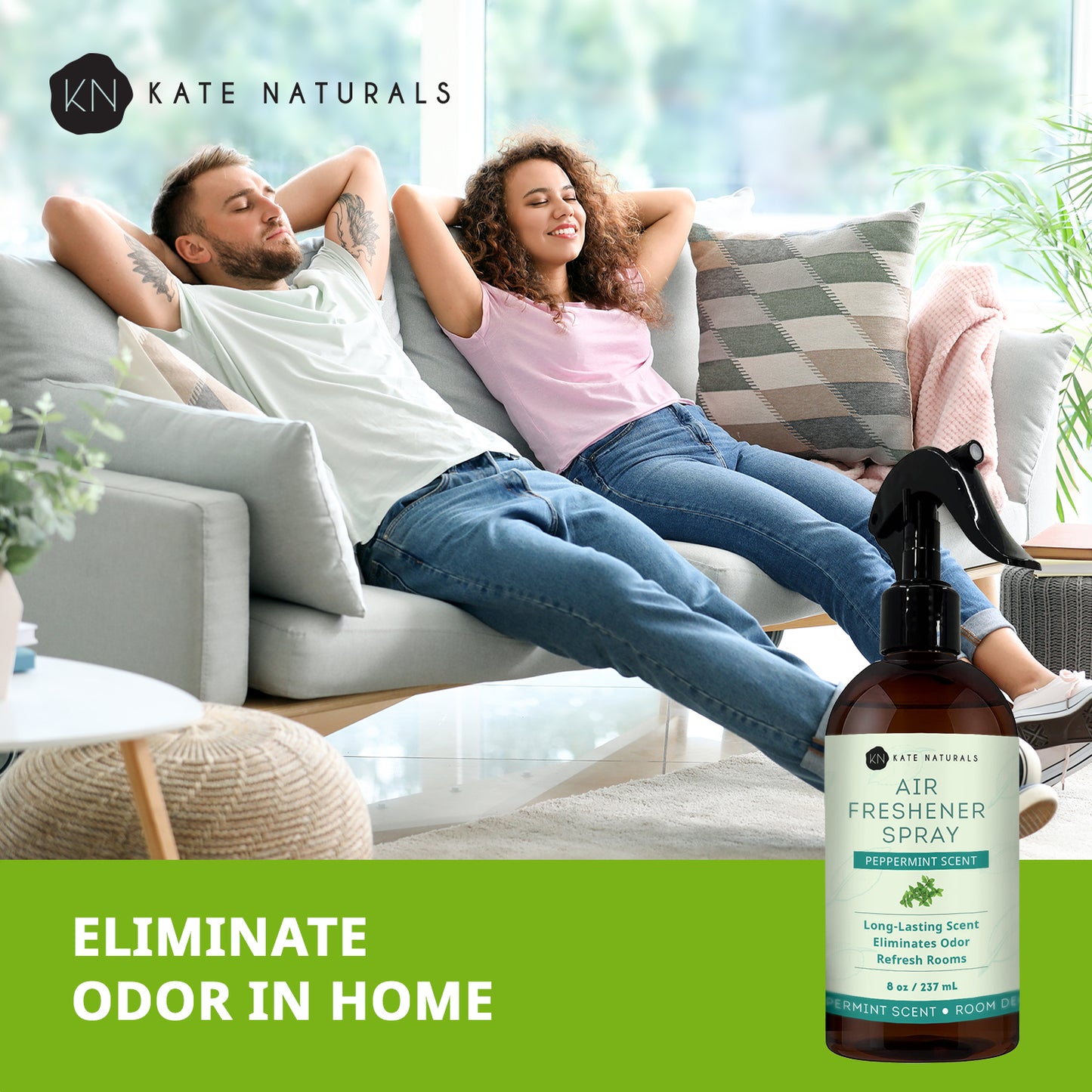 Air Freshener Spray Peppermint Scent - Kate Naturals (8 fl oz)
