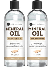 Load image into Gallery viewer, Mineral Oil for Cutting Board Oil (2-Pack - 8oz) - Kate Naturals