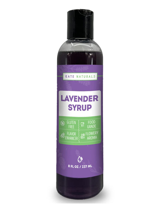 Lavender Syrup for Coffee and Cocktails (8oz) by Kate Naturals.