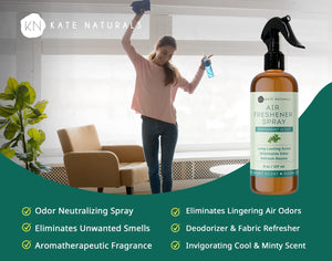 Air Freshener Spray Peppermint Scent - Kate Naturals (8 fl oz)