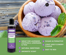 Load image into Gallery viewer, Lavender Syrup for Coffee and Cocktails (8oz) by Kate Naturals.