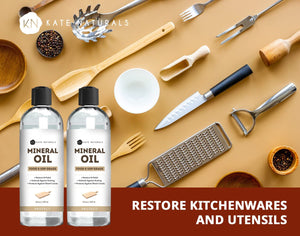 Mineral Oil for Cutting Board Oil (2-Pack - 8oz) - Kate Naturals